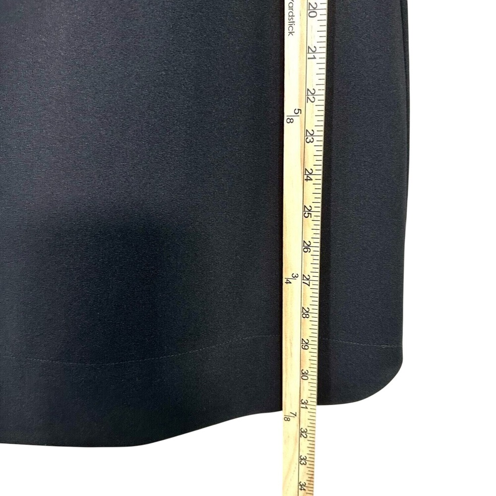 Vince Camuto Black Tiered Bell Sleeve Shift Dress Womens 2P Petite Boat Neck Zip - Picture 5 of 9
